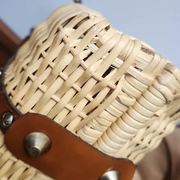 Patricia Nash Spring Wicker Marcianise Satchel/Crossbody & Dust Bag - Picture 5 of 13